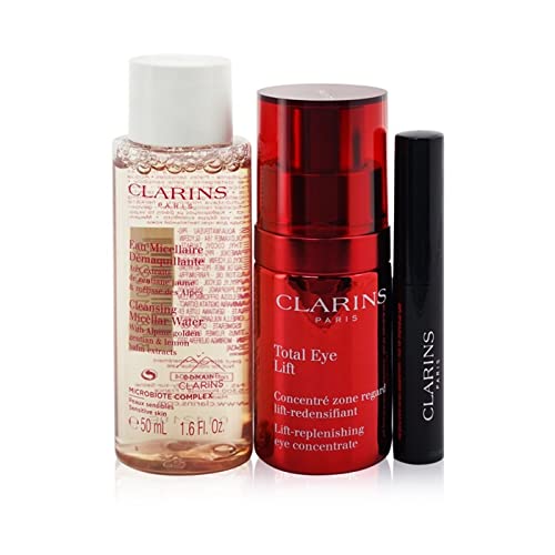 Clarins Total Eye Lift Gift Set 15ml Total Eye Lift + 50ml Cleansing Micellar Water + 3ml Wonder Perfect Mascara 4D - 01 Perfect Black + Bag - Eye Contour Serum at MyPerfumeShop by Clarins