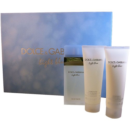 Dolce & Gabbana Light Blue Gift Set 50ml EDT + 50ml Body Cream + 50ml Shower Gel - Fragrance at MyPerfumeShop by Dolce & Gabbana