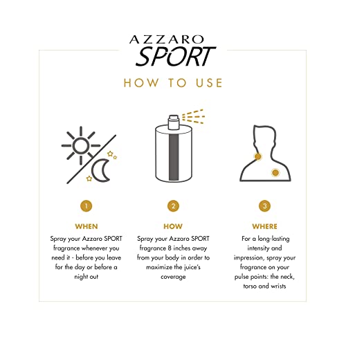 Azzaro Sport Eau de Toilette Spray Perfume For Men Fresh and Aromatic Fragrance 100ml - Eau de Toilette at MyPerfumeShop by Azzaro