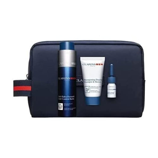 Clarins Men Gift Set 50ml Energizing Gel + 30ml Shampoo & Shower Gel + 30ml Active Face Wash + Wash Bag - Face Moisturisers at MyPerfumeShop by Clarins