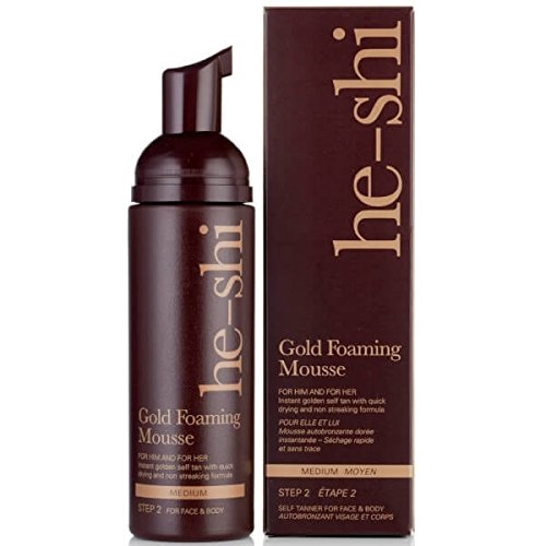 He-Shi Gold Foaming Mousse Medium Self-Tan 150Ml - Fake Tan & Bronzing at MyPerfumeShop by He-Shi