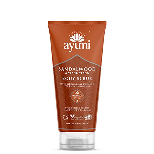 Ayumi Sandalwood & Ylang Ylang Body Scrub With Finely Ground Olive Seed to Gently Cleanse & Exfoliate the Skin Packed With Exotic Oils & Jojoba - 1 x 200ml - Scrubs at MyPerfumeShop by Ayumi