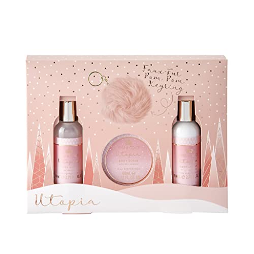 Style & Grace Utopia Keyring Gift Set Eco Packaging 80ml Body Wash + 80ml Body Lotion + 60ml Body Scrub + Key Ring - Bathtub Pillows at MyPerfumeShop by Style & Grace