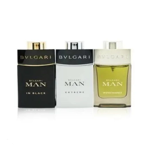 Bvlgari Man Gift Set 15ml Man In Black EDP + 15ml Man Glacial Essence EDP + 15ml Man Wood Essence EDP - For Him at MyPerfumeShop by Bvlgari