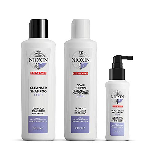 Nioxin 3 Part System No.5 Gift Set 3 Pieces - Chemically Treated Hair with Light Thinning (1 x 300ml Cleanser Shampoo  1 x 300ml Scalp Therapy Revitalising Conditioner  1 x 100ml Scalp and Hair Treatment) - Haircare at MyPerfumeShop by Nioxin