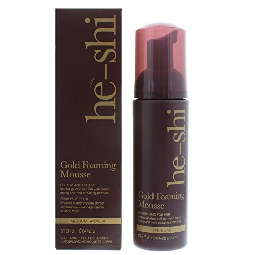 He-Shi Gold Foaming Mousse Medium Self-Tan 150Ml - Fake Tan & Bronzing at MyPerfumeShop by He-Shi