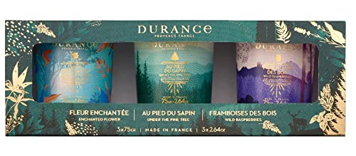 Durance Provence France Candles Gift Set 75g Under The Pine Tree Candle + 75g Raspberry Of The Woods Candle + 75g Enchanted Flower Candle - Home & Kitchen at MyPerfumeShop by Durance Provence France