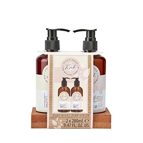 Style & Grace Kind Hand Wash Gift Set 280ml Hand Wash + 280ml Hand Lotion + Pine Tray - Bathtub Pillows at MyPerfumeShop by Style & Grace