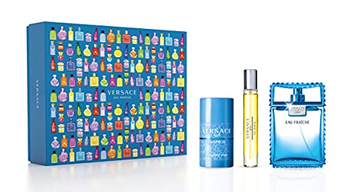 Versace Man Eau Fraiche Gift Set 100ml EDT + 75ml Deodorant Stick + 10ml EDT - Eau de Toilette at MyPerfumeShop by Versace