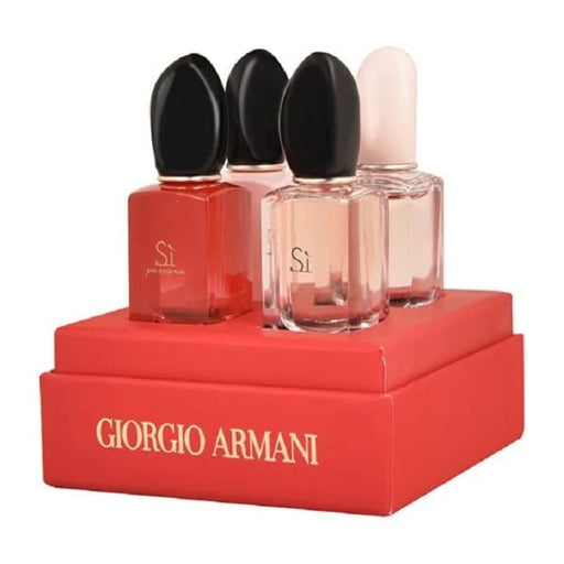 Giorgio Armani Si Miniatures 4 Piece Gift Set: Si Eau de Parfum 7ml - Si Fiori E - Default Title - Gift Set at MyPerfumeShop by Giorgio Armani