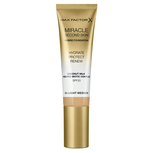 Max Factor Miracle Touch Second Skin Foundation SPF20 30ml - 4 Light Medium - Default Title - Foundation at MyPerfumeShop by Max Factor