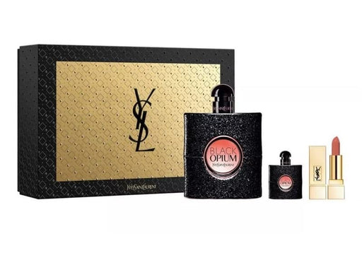 Yves Saint Laurent Black Opium Gift Set 90ml EDP + Rouge Pur Couture Lipstick - Shade 70 + 7.5ml EDP - Eau de Parfum at MyPerfumeShop by Yves Saint Laurent