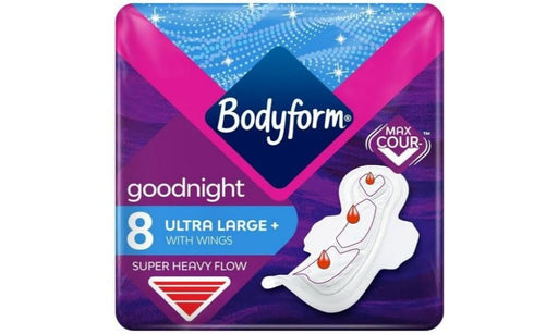 Bodyform Cour-V Ultra Night Large Sanitary Towels With Wings PMP x 8 - Sanitary Towels at MyPerfumeShop by Bodyform