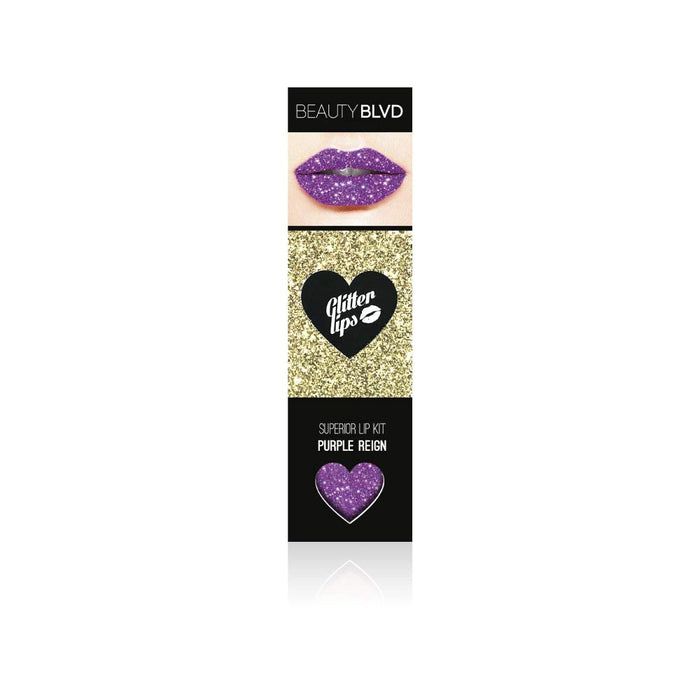 Beauty Blvd Glitter Lips Purple Reign 3 Piece Gift Set: Gloss Bond 3.5ml - Glitter 3g - Lip Brush - Lips at MyPerfumeShop by Beauty Blvd