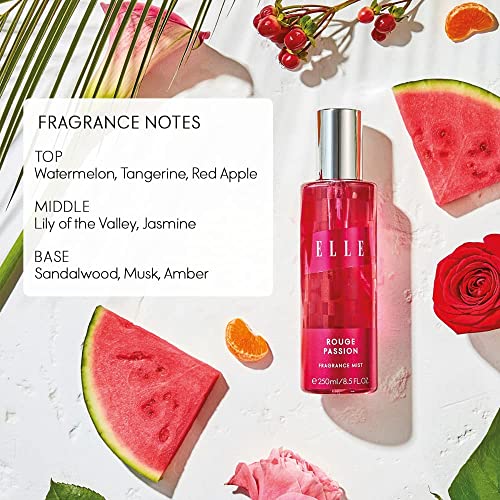 ELLE Rouge Passion Fragrance Mist 250ml - Eau de Toilette at MyPerfumeShop by ELLE