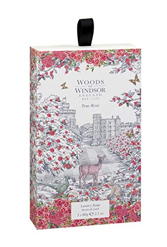 Woods Of Windsor True Rose Soap 60g 3 Pieces - Bath & Shower at MyPerfumeShop by Woods Of Windsor