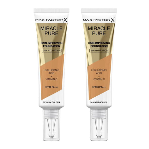 Max Factor Miracle Pure Skin-Improving Foundation SPF30 30ml - 76 Warm Golden - Foundations at MyPerfumeShop by Max Factor