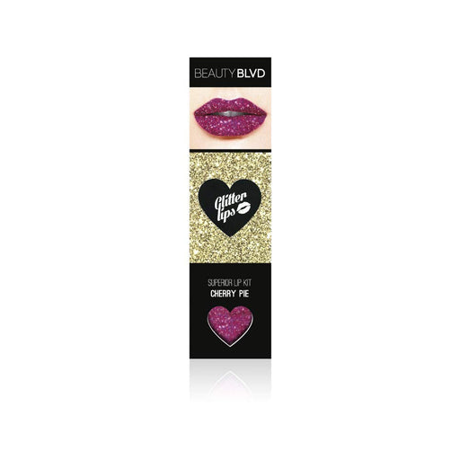 Beauty Blvd Glitter Lips Cherry Pie 3 Piece Gift Set: Gloss Bond 3.5ml - Glitter 3g - Lip Brush - Gift Set at MyPerfumeShop by Beauty Blvd