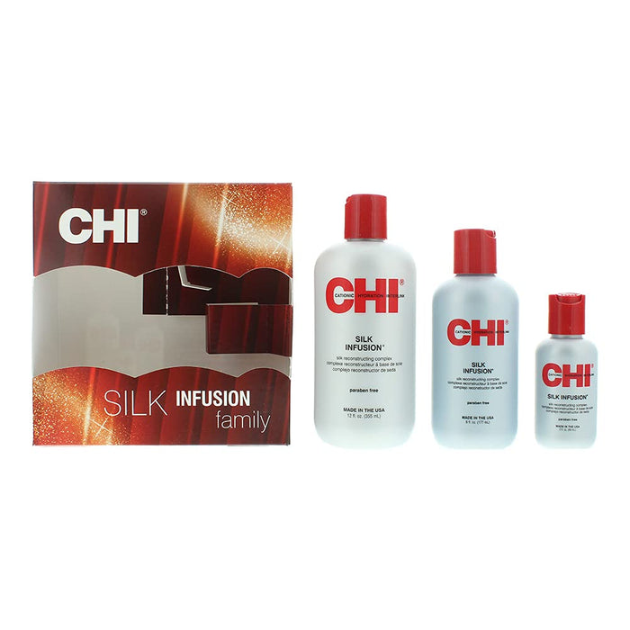 CHI Silk Infusion 3 Piece Gift Set: Leave-In Treatment 355ml - Leave-In Treatment 177ml - Leave-In Treatment 59ml - Deep Conditioners & Treatments at MyPerfumeShop by Chi