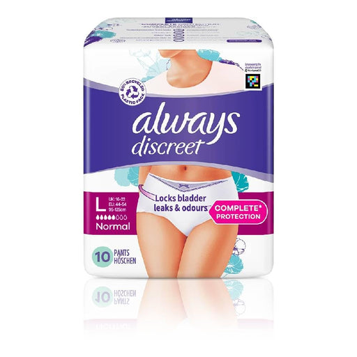 Always Discreet Heavy Pants Large x 10 - Incontinance Pants at MyPerfumeShop by Always