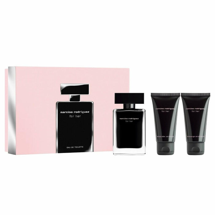 Narciso Rodriguez For Her 3 Piece Gift Set: Eau de Toilette 50ml - Body Lotion 50ml - Shower Gel 50ml - Gift Set at MyPerfumeShop by Narciso Rodriguez