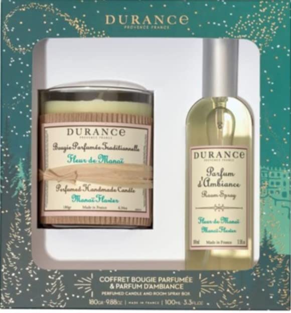 Durance Provence France Sensual Monoi Gift Set 180g Candle + 100ml Room Spray - Home & Kitchen at MyPerfumeShop by Durance Provence France