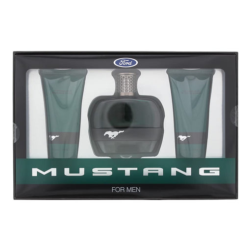 Mustang Green 3 Piece Gift Set: Eau De Toilette 100ml - Shower Gel 100ml - Aftershave Balm 100ml - Gift Set at MyPerfumeShop by Mustang