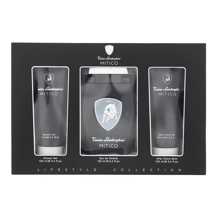 Lamborghini Mitico Gift Set 125ml EDT + 100ml Shower Gel + 100ml Aftershave Balm - Eau de Toilette at MyPerfumeShop by Tonino Lamborghini