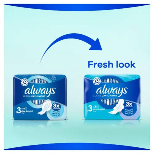 Always Ultra Sanitary Towels Day & Night With Wings Size 3 x 9 - Sanitary Towels at MyPerfumeShop by Always