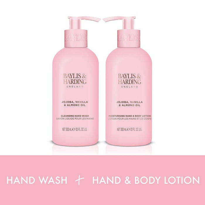 Baylis & Harding Jojoba, Vanilla & Almond Oil Gift Set 300ml Hand Wash + 300ml Body Lotion - Bath & Body at MyPerfumeShop by Baylis & Harding