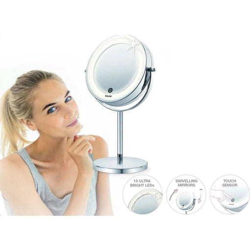 Beurer Cosmetics Illuminated Mirror with 18 LED (654.86) - Compact Mirrors at MyPerfumeShop by Beurer