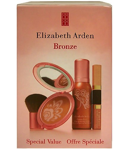 Elizabeth Arden Bronze 4 Piece Gift Set: Sun Goddess Medium Bronzer 8.5g - Kabuki-Style Make-Up Brush - Pink Sun and Bohemian Bronze Duo Lip Gloss 9ml - Cosmetics at MyPerfumeShop by Elizabeth Arden