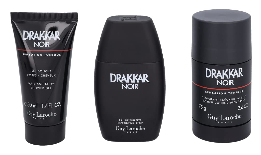 Guy Laroche Drakkar Noir 50ml Eau de Toilette + 50ml Shower Gel +75gr Deodorant Stick ( replaced by ZDRA2 &3) -  at MyPerfumeShop by Guy Laroche