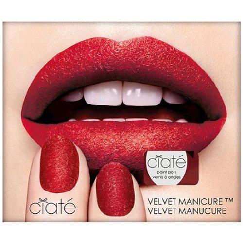 Ciate Velvet Manicure Scarletmitten Gift Set 13.5ml Boudoir Nail Polish + 8.5g Red Crushed Velvet Powder + Little Black Brush - Cosmetics at MyPerfumeShop by Ciate