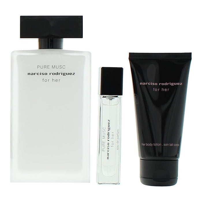 Narciso Rodriguez Pure Musc For Her 3 Piece Gift Set: Eau De Parfum 100ml - Eau De Parfum 10ml - Body Lotion 50ml - Gift Set at MyPerfumeShop by Narciso Rodriguez