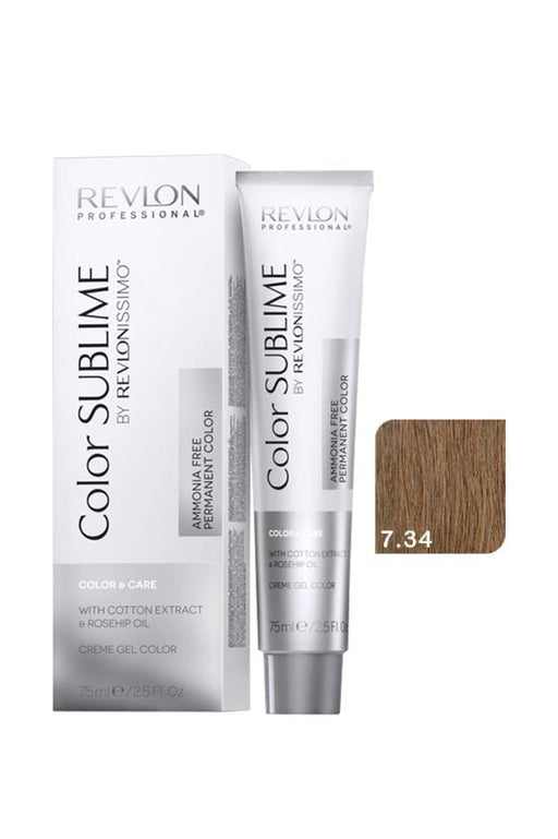 Revlon Color Sublime 7.34 Medium Gold Copper Blonde Hair Colour 75ml - Hair Colour at MyPerfumeShop by Revlon