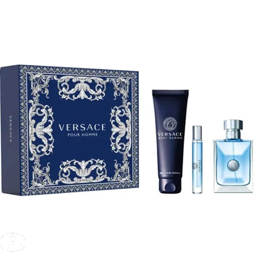 Versace pour Homme Gift Set 100ml EDT + 10ml EDT + 150ml Shower Gel - For Him at MyPerfumeShop by Versace