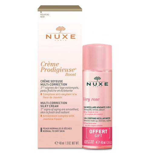 Nuxe Creme Prodigieuse Gift Set 40ml Boost Multi-Correction Silky Cream + 40ml Very Rose 3 in 1 Soothing Micellar Water - Face Moisturisers at MyPerfumeShop by Nuxe