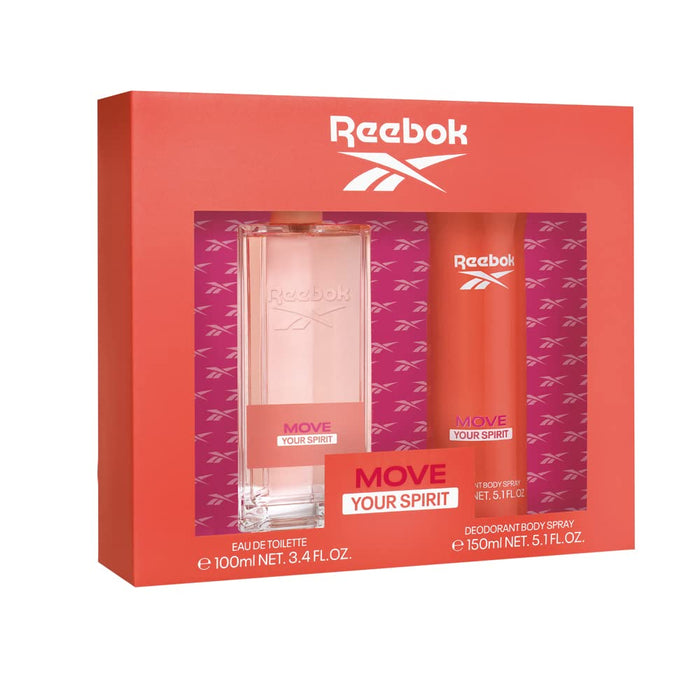 Reebok Move Your Spirit Women Gift Set 100ml EDT + 150ml Body Spray - Chalk at MyPerfumeShop by Reebok