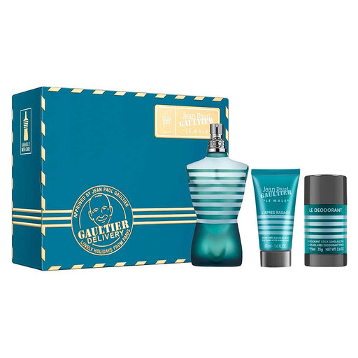 Jean Paul Gaultier Le Male Gift Set 125ml EDT + 50ml Aftershave Balm + 75g Deodorant Stick - Beauty at MyPerfumeShop by Jean Paul Gaultier