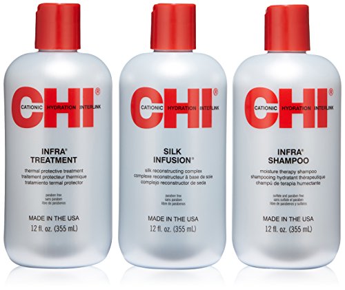 CHI Infra Trio Gift Set 355ml Infra Shampoo + 355ml Infra Treatment + 355ml Silk Infusion - Haircare at MyPerfumeShop by CHI