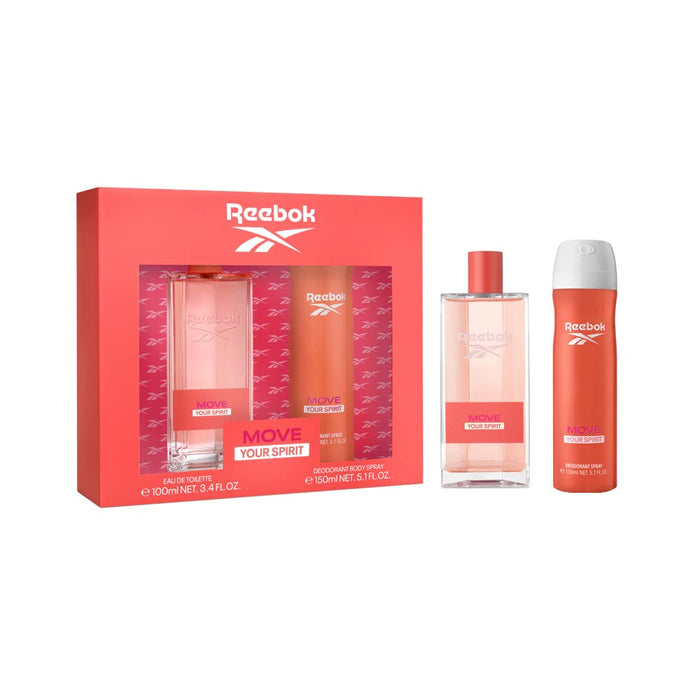 Reebok Move Your Spirit Women Gift Set 100ml EDT + 150ml Body Spray - Chalk at MyPerfumeShop by Reebok