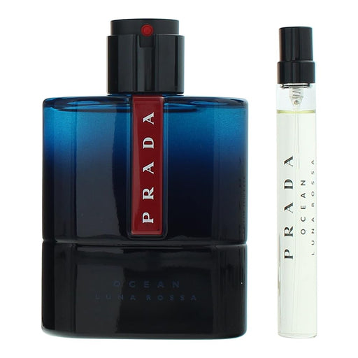 Prada Luna Rossa Ocean 2 Piece Gift Set: Eau De Toilette 100ml - Eau De Toilette 10ml - Bedding Sets at MyPerfumeShop by Prada