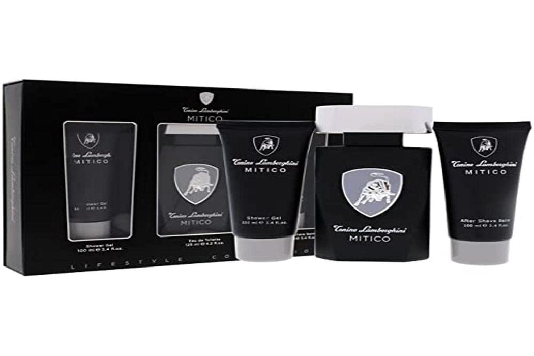 Lamborghini Mitico Gift Set 125ml EDT + 100ml Shower Gel + 100ml Aftershave Balm - Eau de Toilette at MyPerfumeShop by Tonino Lamborghini