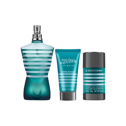 Jean Paul Gaultier Le Male Gift Set 125ml EDT + 50ml Aftershave Balm + 75g Deodorant Stick - Beauty at MyPerfumeShop by Jean Paul Gaultier