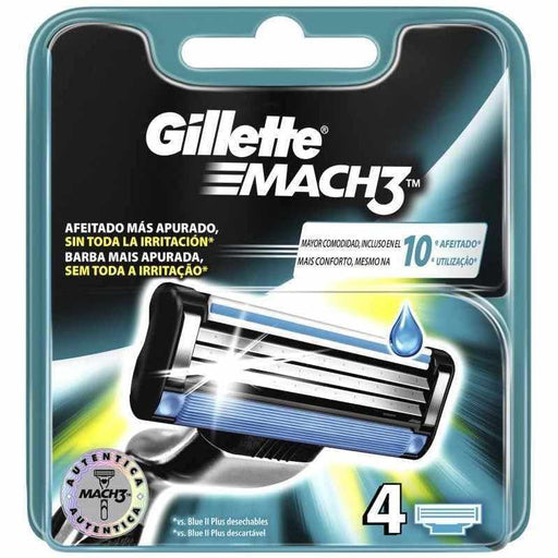 Gillette Mach3 Razor Blades For Men, 4 Refills - Cartridges at MyPerfumeShop by Gillette