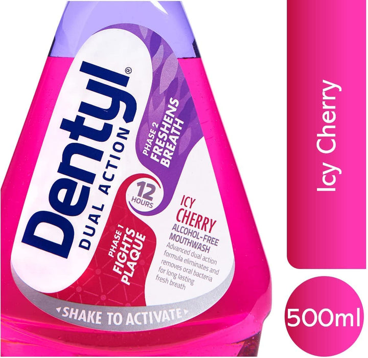 Dentyl Dual Action Icy Cherry CPC Mouthwash - 500ml - Mouth Fresheners at MyPerfumeShop by Dentyl