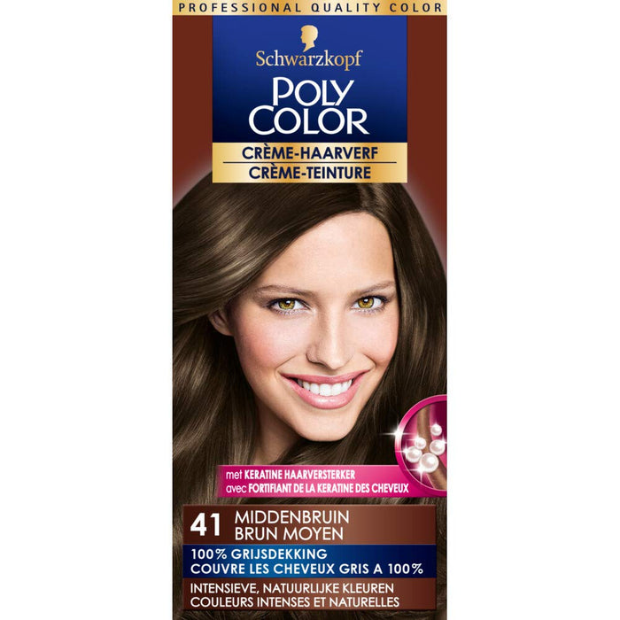 Polytint Hair Colour Medium Brown 41 - Colourants at MyPerfumeShop by Schwarzkopf