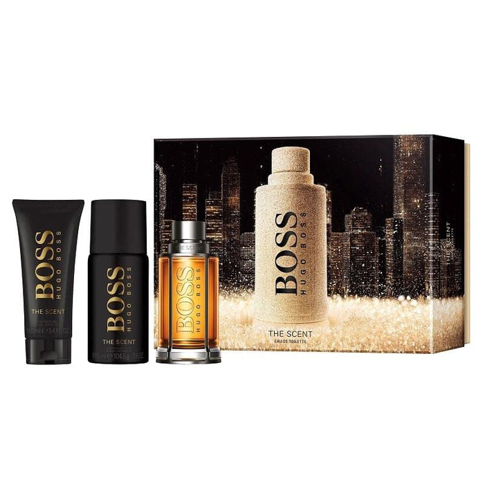 Hugo Boss Boss The Scent Gift Set 100ml EDT + 100ml Shower Gel + 150ml Deodorant Spray - Eau De Toilette at MyPerfumeShop by Hugo Boss