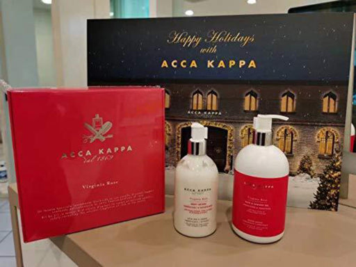 Acca Kappa Virginia Rose Gift Set 500ml Shower Gel + 300ml Body Lotion - Shower Gels at MyPerfumeShop by Acca Kappa